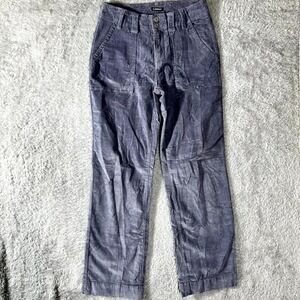 Flamingals Corduroy Pants Women Medium Blue Cotton Casual Straight Leg Curvy Fit